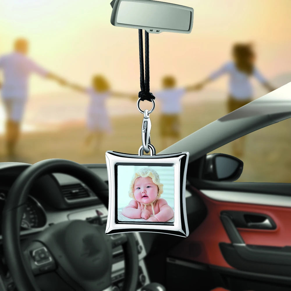 Creative Car Pendant Photo Frame Auto Ornaments Interior Rear View Mirror Decoration Love Family Girl Friends Photos Cars