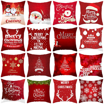 45x45cm Santa Claus Christmas Pillowcase Merry Christmas Decor for Home Christmas Ornament Xmas