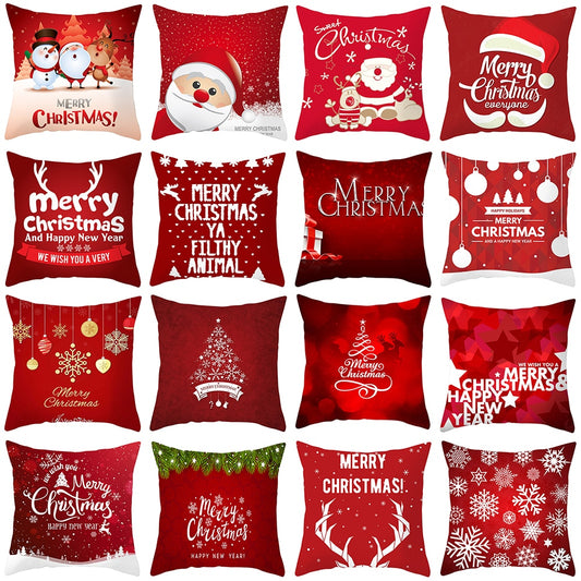 45x45cm Santa Claus Christmas Pillowcase Merry Christmas Decor for Home Christmas Ornament Xmas