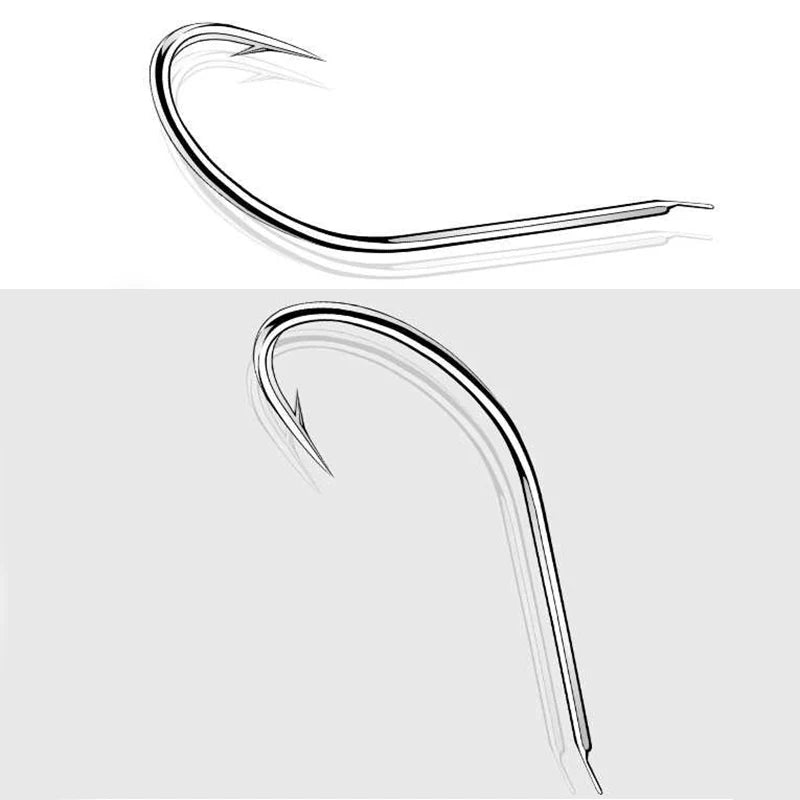 100pcs/Bag Iseama Circle Carp Eyed Fishing Hook Size 1# to 14# Ring Eye Japan High-Carbon Steel Fish Hook