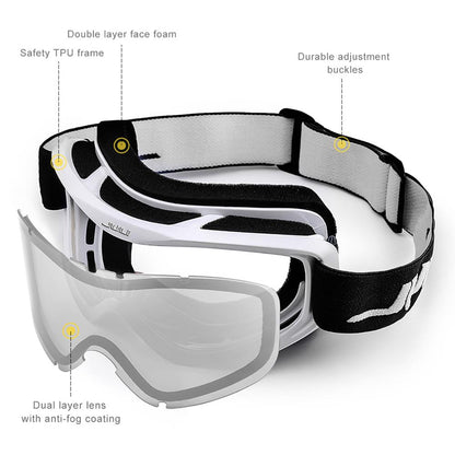 MAXJULI Brand Professional Ski Goggles Double Layers Lens Anti-Fog UV400 Ski Glasses Skiing Men Women Snow Goggles