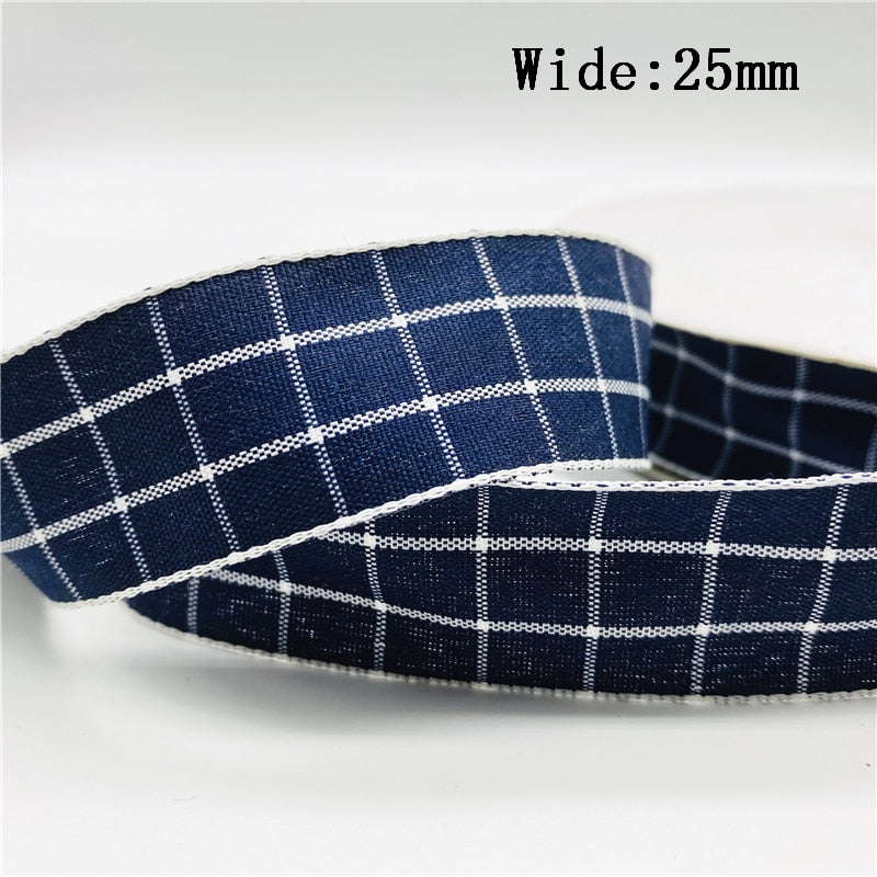 5yards/Lot 25mm Plaid Ribbon Christmas Decor Ribbon for Handmade Design Christmas Decoration DIY