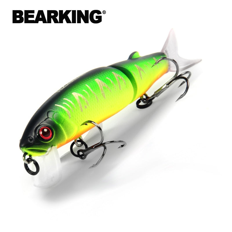 Bearking 11.3cm 13.7g  Hot Fishing Lure Minnow Quality Professional Bait Swim Bait Jointed Bait Equipped Black or White Hook
