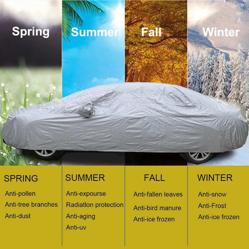 Kayme Full Car Covers Dustproof Outdoor Indoor UV Snow Resistant Sun Protection Polyester Cover Universal for Suv Toyota BMW Vw