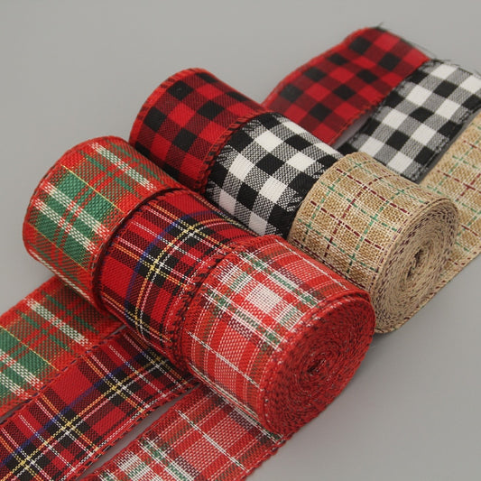 6Yards/Roll Ribbon Imitation Hemp Ribbon Wire Linen Ribbon Christmas Decoration