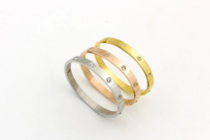 Beautiful Lovers Bracelets Woman Bracelets Stainless Steel Bangles and Bangles Cubic Zirconia Golden Woman Jewelry