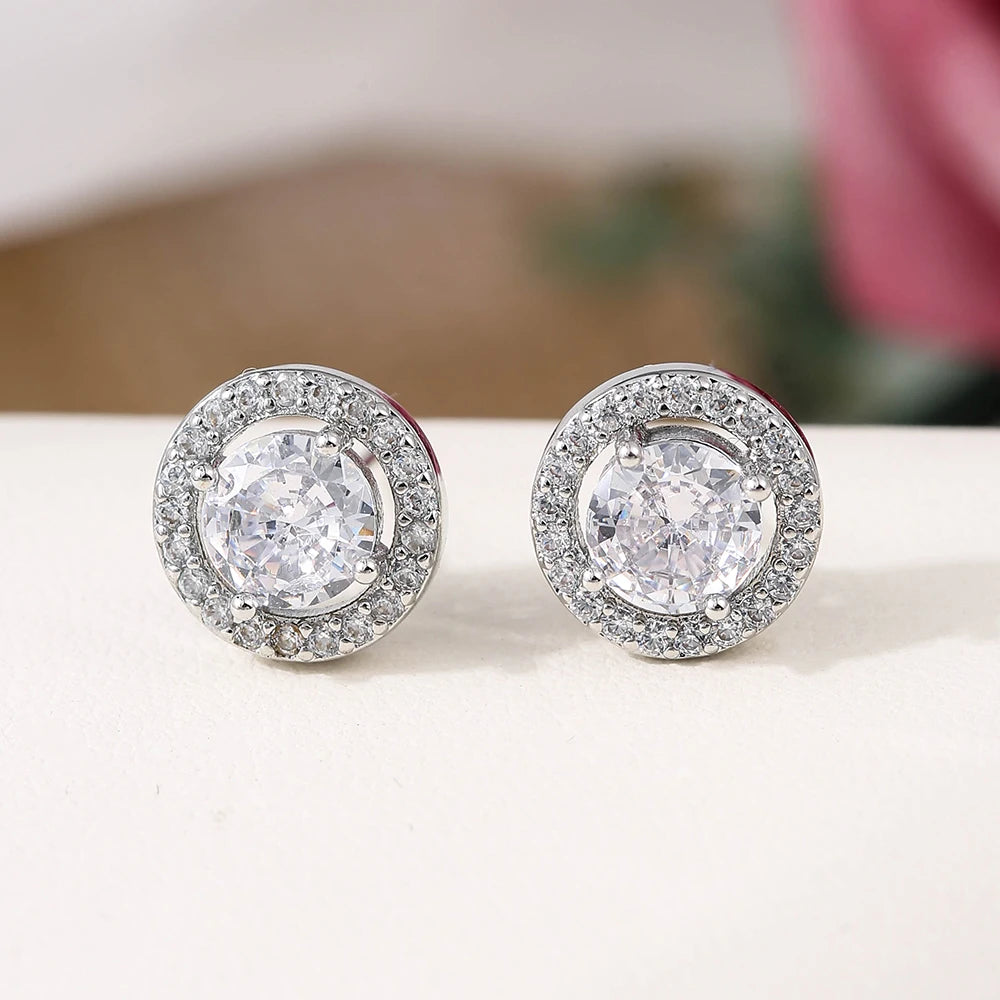 Nigerian Water Drop Cubic Zirconia Wedding Jewelry Sets Inlay Luxury Crystal Bridal Jewelry Set for Bridesmaids AS099