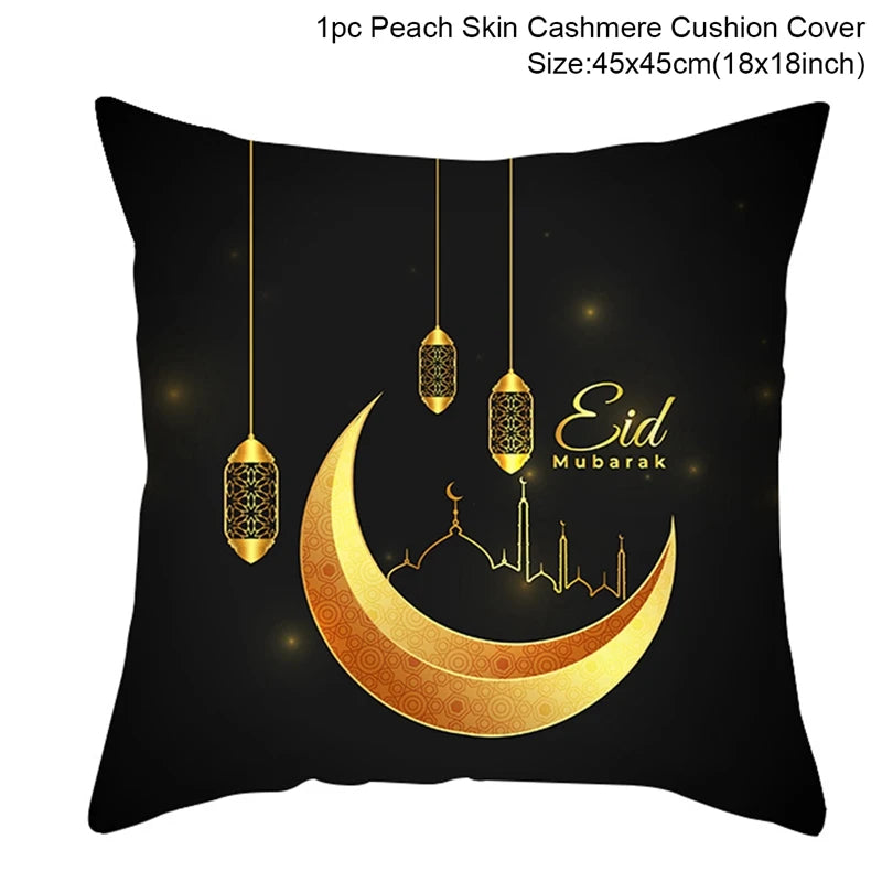 Ramadan MUBARAK Cushion Cover Eid Mubarak Decoration Islamic Muslim Party Favors Islam Eid Al Adha Ramadan Kareem 45x45cm
