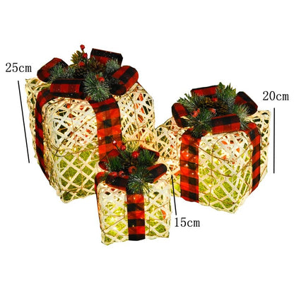 Creative Ornaments Christmas Decoration Glowing Christmas Deer Christmas Tree Ornaments Reindeer Family New Year Decoration
