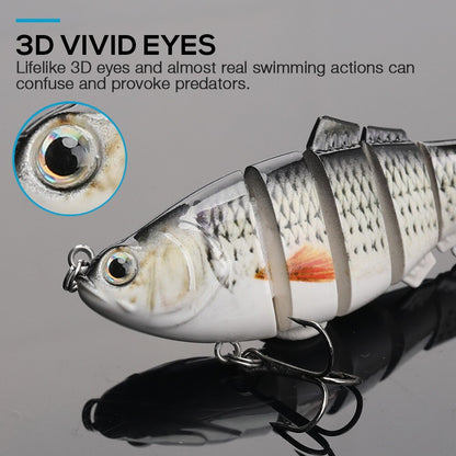 TREHOOK Sinking Wobblers Fishing Lures 10cm 17.5g 6 Multi Jointed Swimbait Hard Artificial Bait Pike/Bass Fishing Lure Crankbait