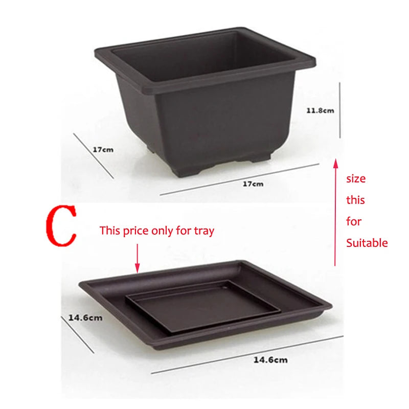 Imitation Tray for Imitation Plastic Rectangle Flower Pots Tray Suitable S & M & L Imitation Purple Sand Balcony Flower Pots 1p