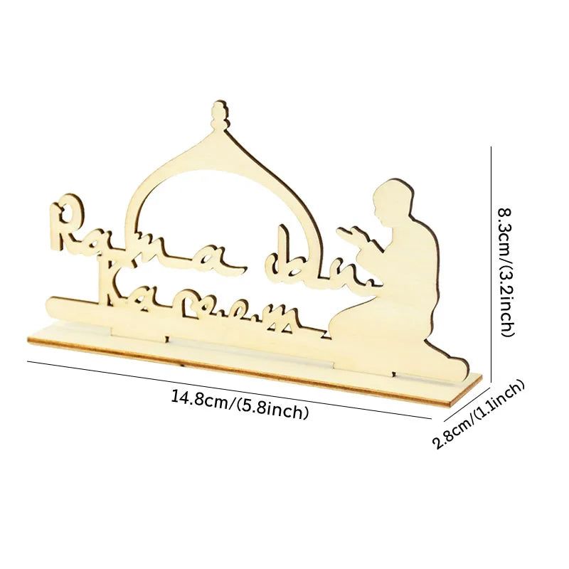 Eid Mubarak Wooden Ornament Ramadan Decorations for Home Islamic Muslim Party Supplies Eid Al Adha Favor Ramadan Kareem