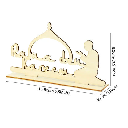 Eid Mubarak Wooden Ornament Ramadan Decorations for Home Islamic Muslim Party Supplies Eid Al Adha Favor Ramadan Kareem