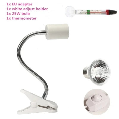 25W UVA&uvb Adjust Temperature Lamps Turtle Reptile Heat Back Pet Light Tortoise Calcium Solarium  Aquarium Habitat Lighting