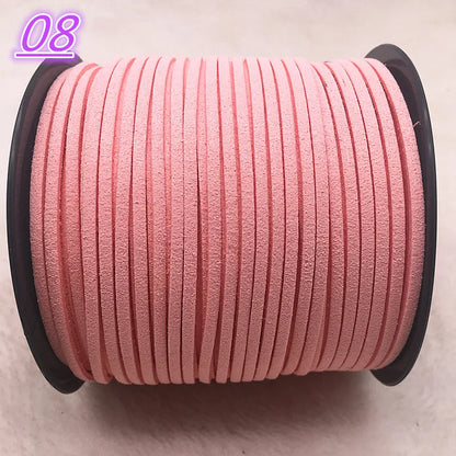 NEW 5yards/Lot 3mm Double Sided Suede Braided Cord Korean Velvet Leather Handmade Beading Bracelet Jewelry String