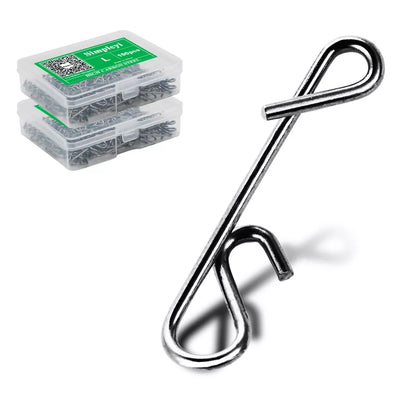 50pcs/Box Fishing Line Wire Connector Braid Knotless Connectors Fishing Barrel Swivel Accessory Fish Tackle Hook Lure Pin Tool