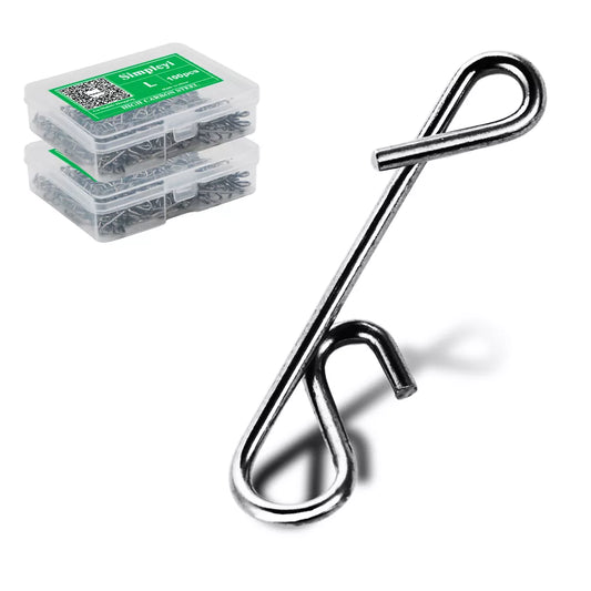 50pcs/Box Fishing Line Wire Connector Braid Knotless Connectors Fishing Barrel Swivel Accessory Fish Tackle Hook Lure Pin Tool