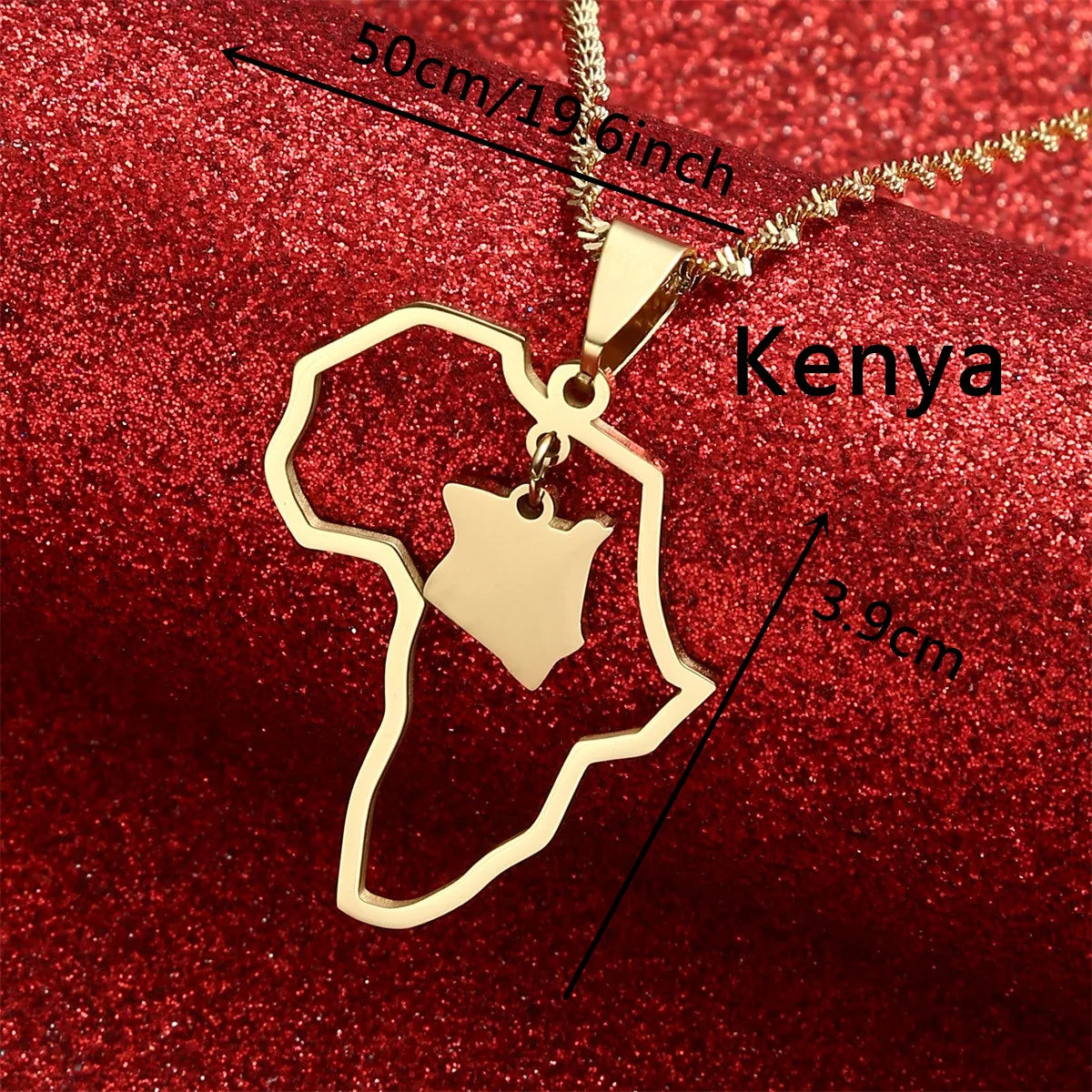 Africa Map Pendant Necklaces Heart African of Maps Jewelry Charms Gold Color Heart Map