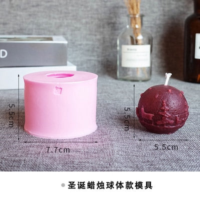 Christmas Candle Mold Christmas Tree Pine Cone Snow Snowflake Candle Mold Soap Silicone Mold