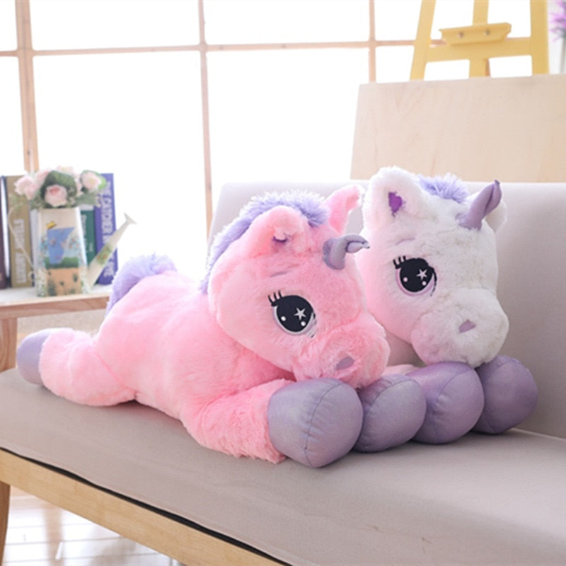 Giant Size 110/60cm Kawaii Unicorn Plush Toy Soft Stuffed Popular Cartoon Doll Animal Horse High Quality Toys for Children Girls