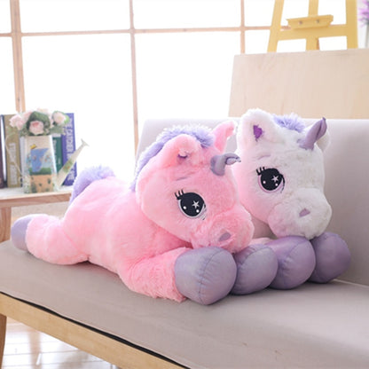 Giant Size 110/60cm Kawaii Unicorn Plush Toy Soft Stuffed Popular Cartoon Doll Animal Horse High Quality Toys for Children Girls