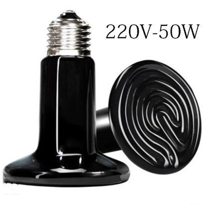 Pet Reptile Heating Lamp 25/50/75/100/150/200w Turtle Ceramic Infrared Lamp Reptile Bulb Temperature Control Equipment 110v/220v