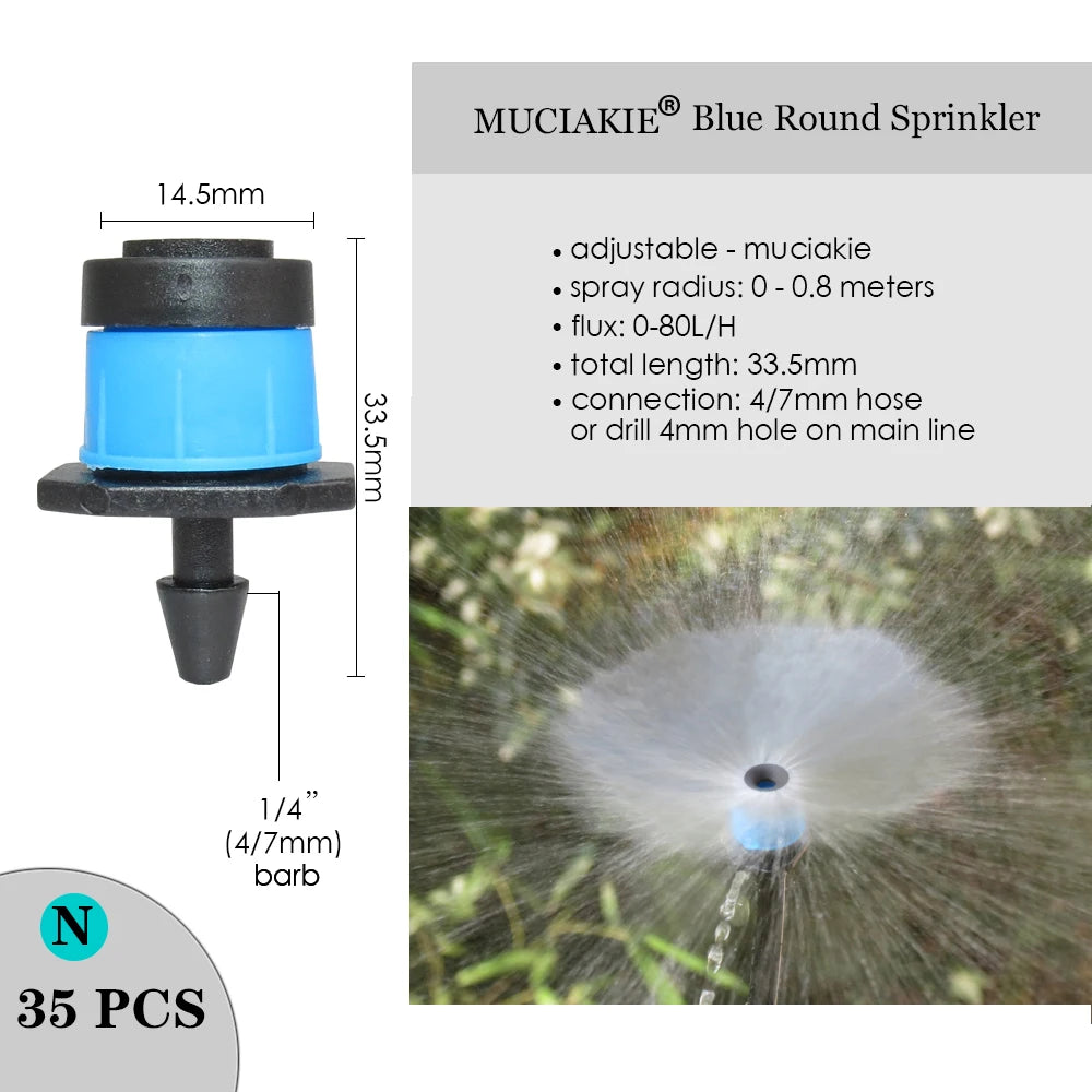 MUCIAKIE Variety Style Adjustable Irrigation Sprinkler Garden Emitters Stake Dripper Micro Spray Rotating Nozzle Watering Arrow
