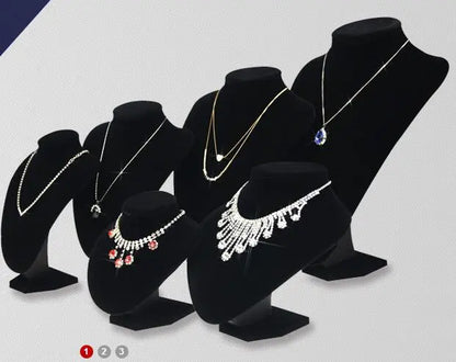 Model Bust Show Exhibitor 6 Options Black Velvet Jewelry Display Necklace Pendants Mannequin Jewelry Stand Organizer