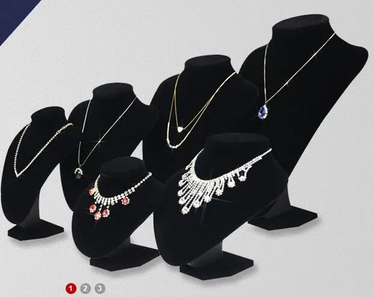 Model Bust Show Exhibitor 6 Options Black Velvet Jewelry Display Necklace Pendants Mannequin Jewelry Stand Organizer