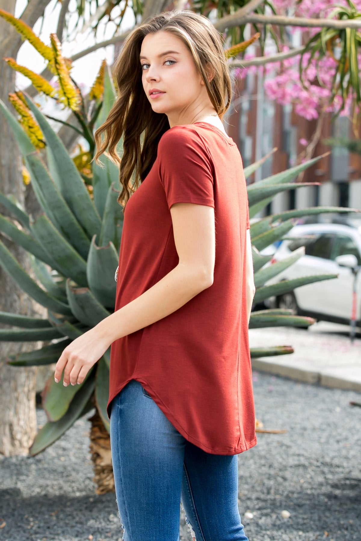Short Sleeved Round Neck Boyfriend Tunic
