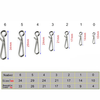 50pcs/Box Bearing Lock Rolling Swivel Pin Solid Ring Snap Barrel Tackle Tool Connector Fishing Lure Line Accessories Tackle