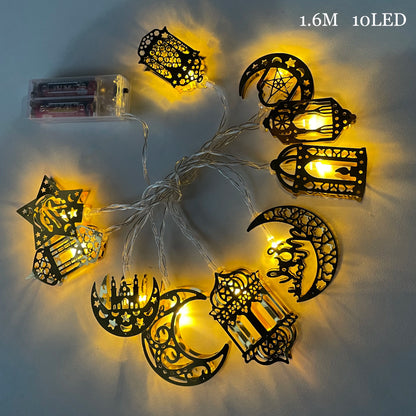 EID MUBARAK Moon Star Biscuit Mold Cookie Cutters Set Wooden EID Light Hanging Ramadan Mubarak Ramadan Kareem Party Home Decor