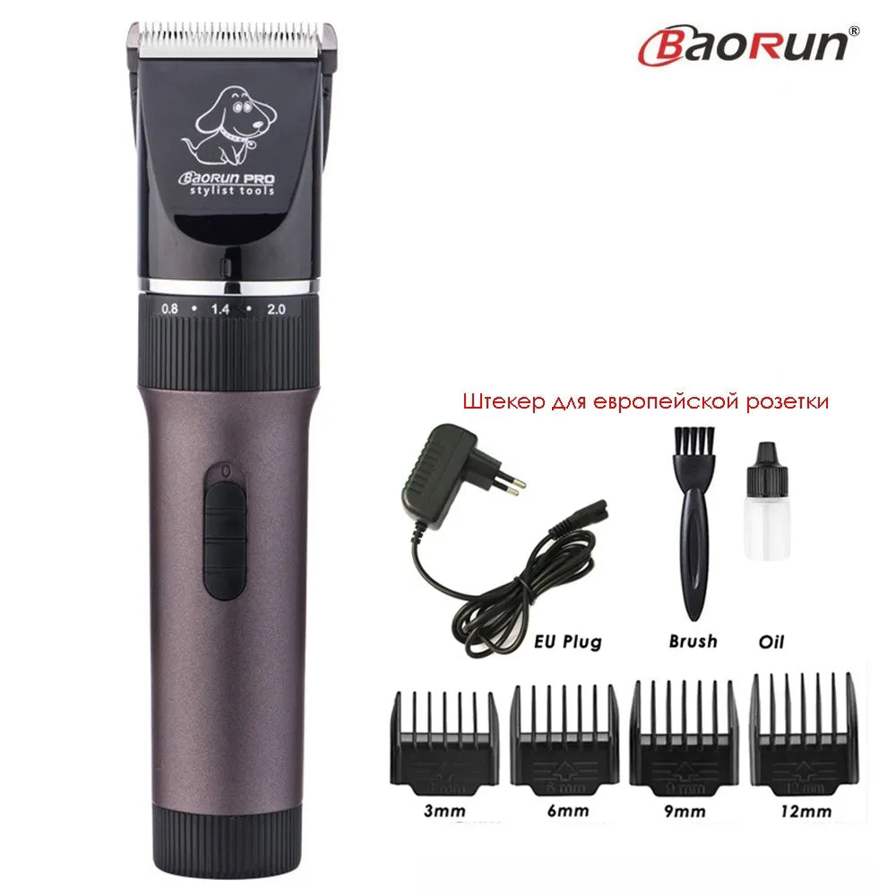 BaoRun P6 Professional Dog Hair Trimmer Rechargeable Pet Cat Grooming Clipper Shaver Low-Noise Electric Cutters Haircut Machine