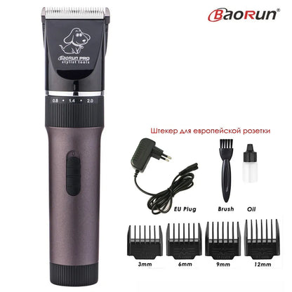 BaoRun P6 Professional Dog Hair Trimmer Rechargeable Pet Cat Grooming Clipper Shaver Low-Noise Electric Cutters Haircut Machine
