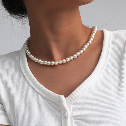 IngeSight.Z Punk Multi Layered Imitation Pearl Choker Necklace Collar Statement Boho Handmade Pendant Necklace for Women Jewelry