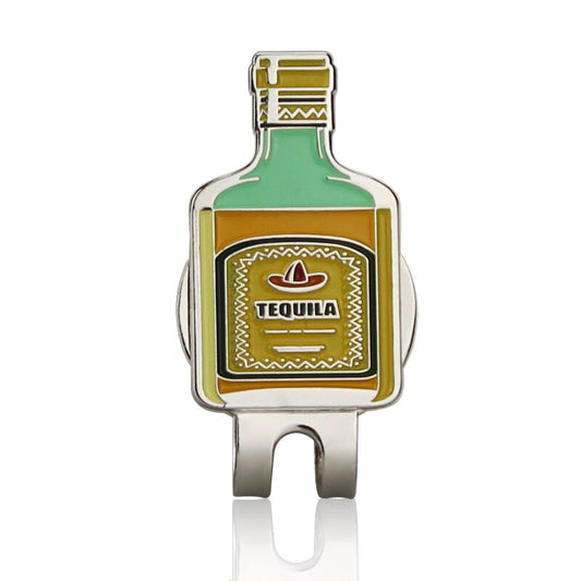 Pack 2 Pcs Tequila Bottle Golf Ball Mark W Magnetic Golf Hat Clip New Exotic Design Golf Marker Training Aids Drop Ship