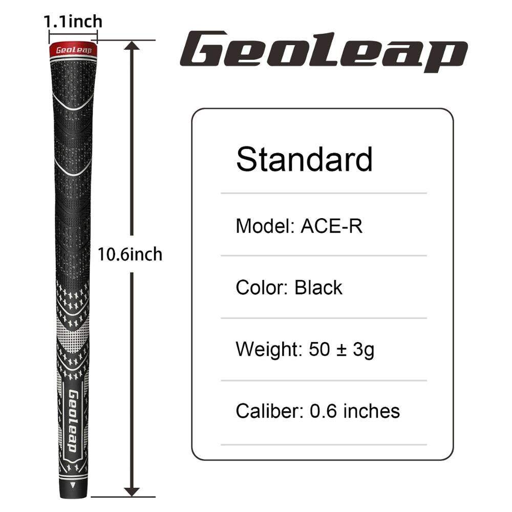 Geoleap Golf Grips 10pcs/Lot, Back Rib，Multi Compound  Hybrid Golf Club Grips, Standard, 7 Color. Fress Shipping