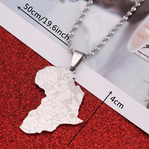 Africa Map Pendant Necklaces Heart African of Maps Jewelry Charms Gold Color Heart Map