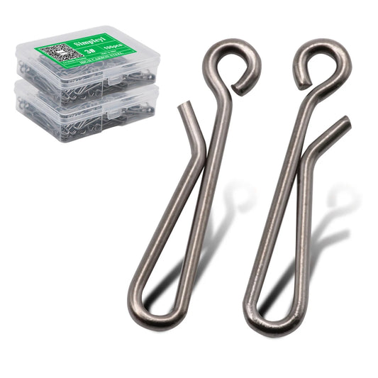 50pcs/Box Bearing Lock Rolling Swivel Pin Solid Ring Snap Barrel Tackle Tool Connector Fishing Lure Line Accessories Tackle
