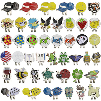 Golf Ball Mark With Golf Hat Clip Magnetic Alloy Birdie One Putt Eagle Tiger Cap Glove Design Golf Marker Men Women Drop Ship