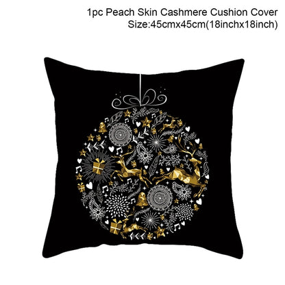 QIFU Cotton Linen Merry Christmas Cushion Covers 45x45cm Decorative Christmas Pi