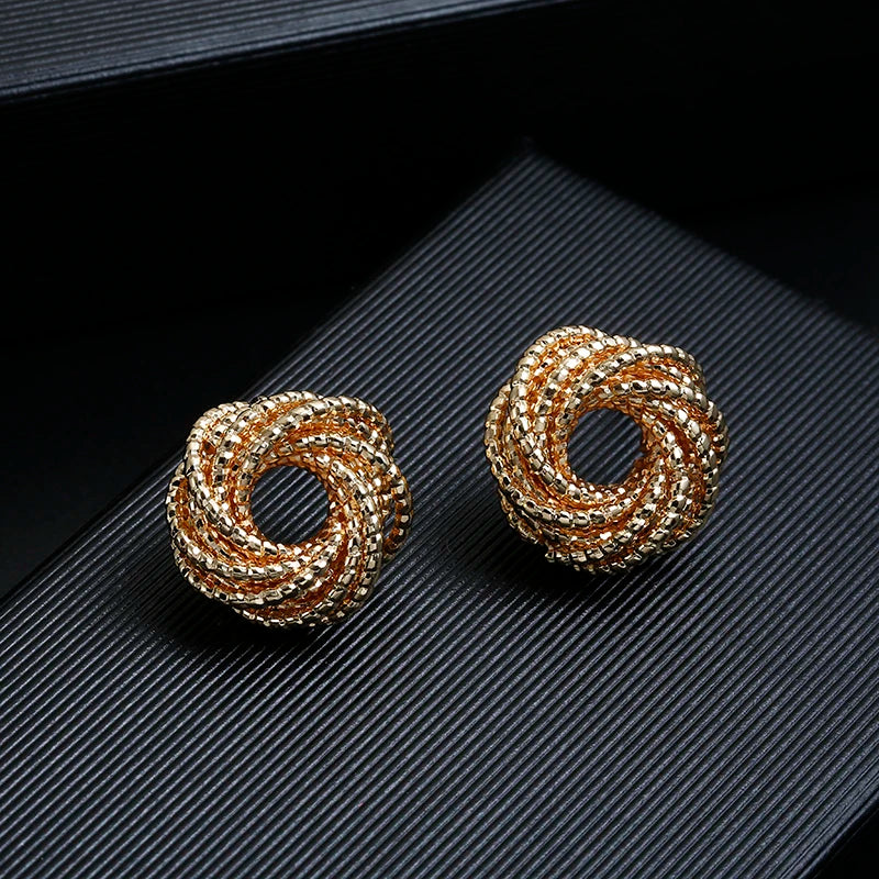 ZA Metal Maxi Statement Vintage Clip on Earrings Without Piercing  for Women Earrings Party Jewelry