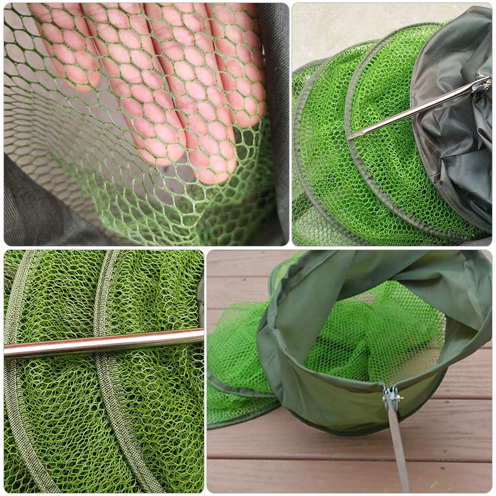 Fishing Net Folding Telescoping Quick-Drying Nylon Mesh Fishing Basket Dip Nets Fyke Net Shrimp Cage Outdoor Fishing Tackle Gear