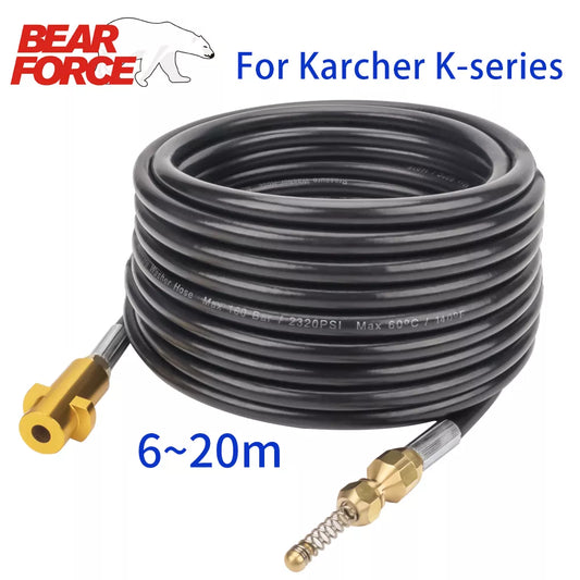 6~20 Meters 2320psi 160bar High Pressure Washer Sewer Drain Water Cleaning Hose Pipe Cleaner for Karcher K2 K3 K4 K5 K6 K7