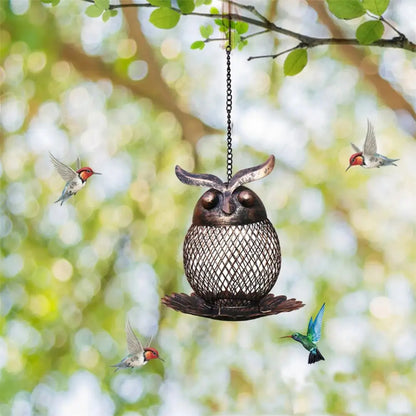 New Outdoor Courtyard Iron Owl Hummingbird Feeder Hummingbird Feeder Hummingbird Feeder
