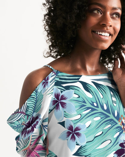 Women's Island Life Open Shoulder A-Line Dress