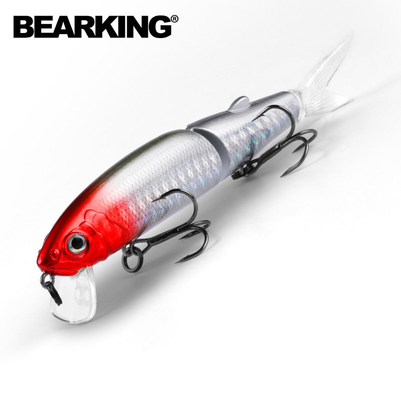 Bearking 11.3cm 13.7g  Hot Fishing Lure Minnow Quality Professional Bait Swim Bait Jointed Bait Equipped Black or White Hook