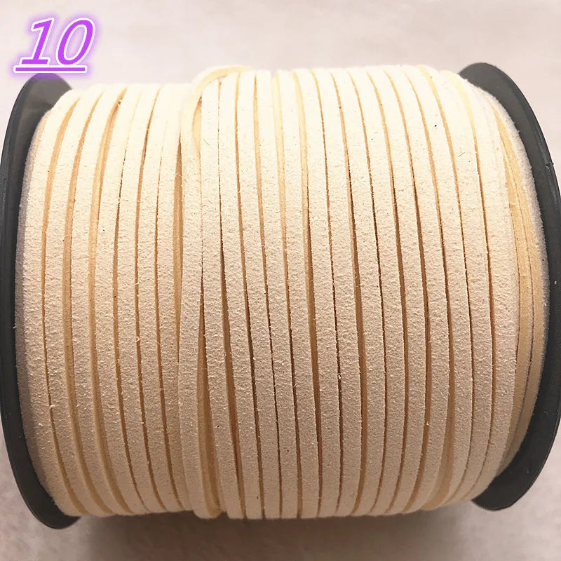 NEW 5yards/Lot 3mm Double Sided Suede Braided Cord Korean Velvet Leather Handmade Beading Bracelet Jewelry String