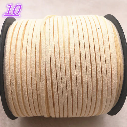 NEW 5yards/Lot 3mm Double Sided Suede Braided Cord Korean Velvet Leather Handmade Beading Bracelet Jewelry String