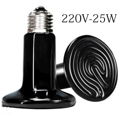 Pet Reptile Heating Lamp 25/50/75/100/150/200w Turtle Ceramic Infrared Lamp Reptile Bulb Temperature Control Equipment 110v/220v